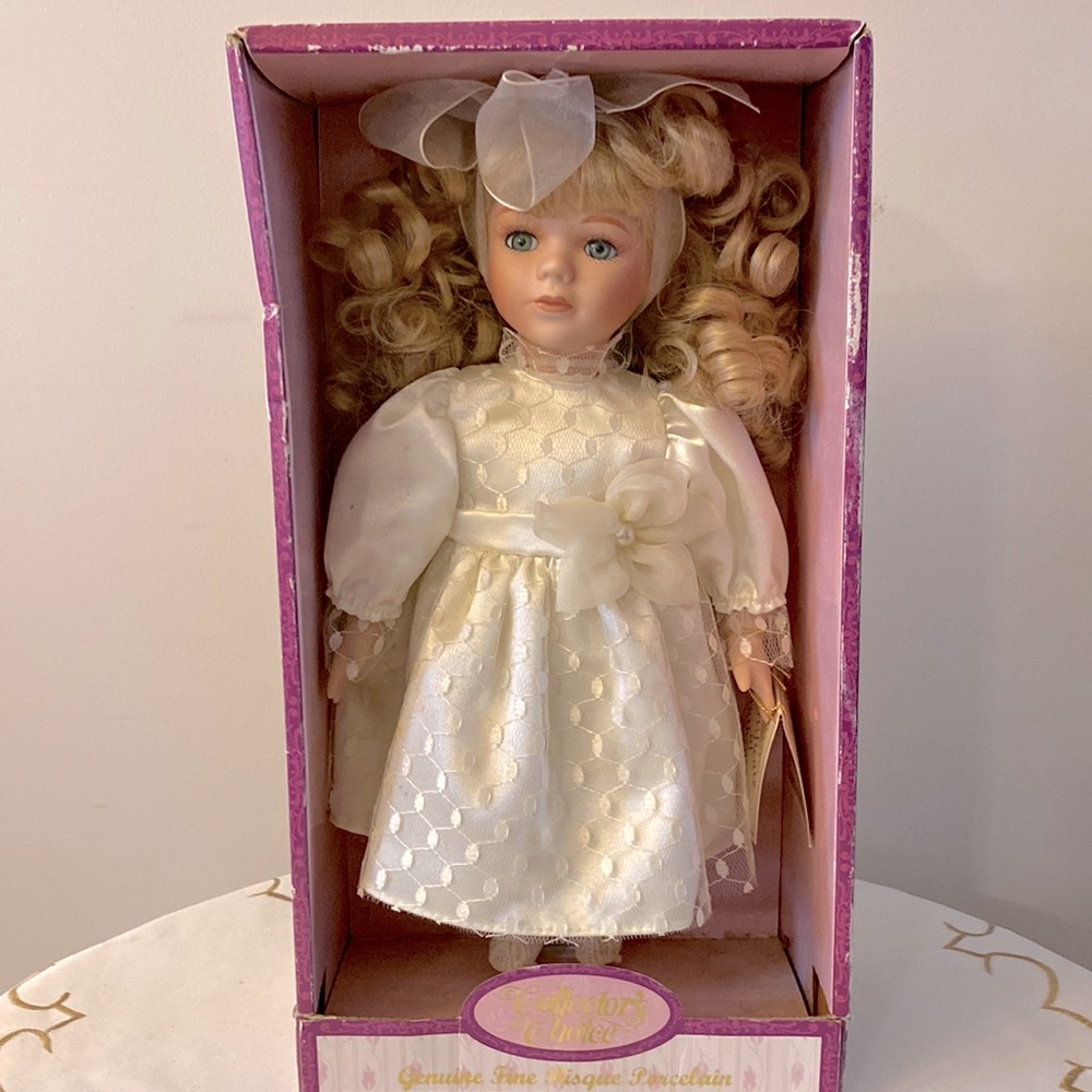 Collectors choice 12” genuine fine bisque porcelain doll Special Edition Blond